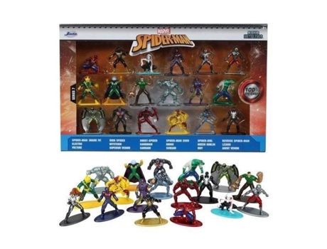 Conjunto de caixa do Homem-Aranha - 18 estatuetas de metal de 4 cm - Personagens do universo do Homem-Aranha