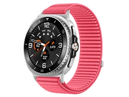 Pulseira Desportiva Em Nylon Compatível Com Samsung Galaxy Watch Ultra 2 47mm, Pulseira De Substituição Macia E Ajustável Vermelho Claro Hexinyigjly