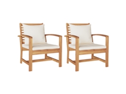 Conjunto 2 Conjunto De Móveis Para Exterior Vidaxl Castanho Madeira De Teca Maciça (65 X 60 X 76,5 Cm)
