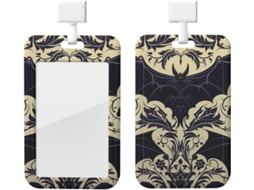 Porta Crachá Com Estampa De Morcego, Protetor De Crachá Vertical Com Cordão, Capa Plástica Impermeável, Porta Cartões De