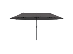 Chapéu De Sol Duplo Para Jardim 4,6x2,7x2,4m De Anti Uv Com Manivela Para Exterior Cinza