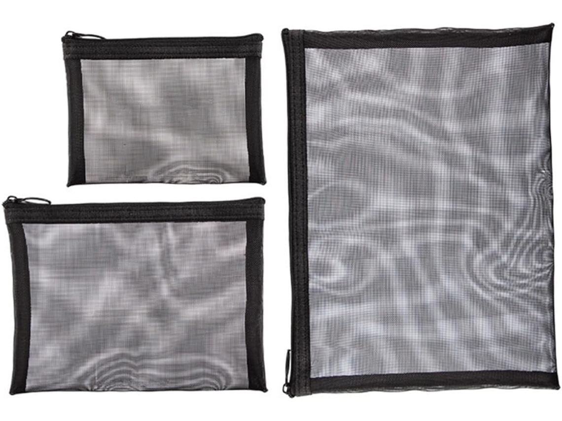 Nécessaire De Maquiagem De Nylon Com 3 Peças, Grande Capacidade, Fácil De Usar.
