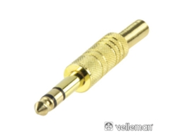 Ficha Jack 6.35mm Macho C/ Proteção Mola Dourado St VELLEMAN