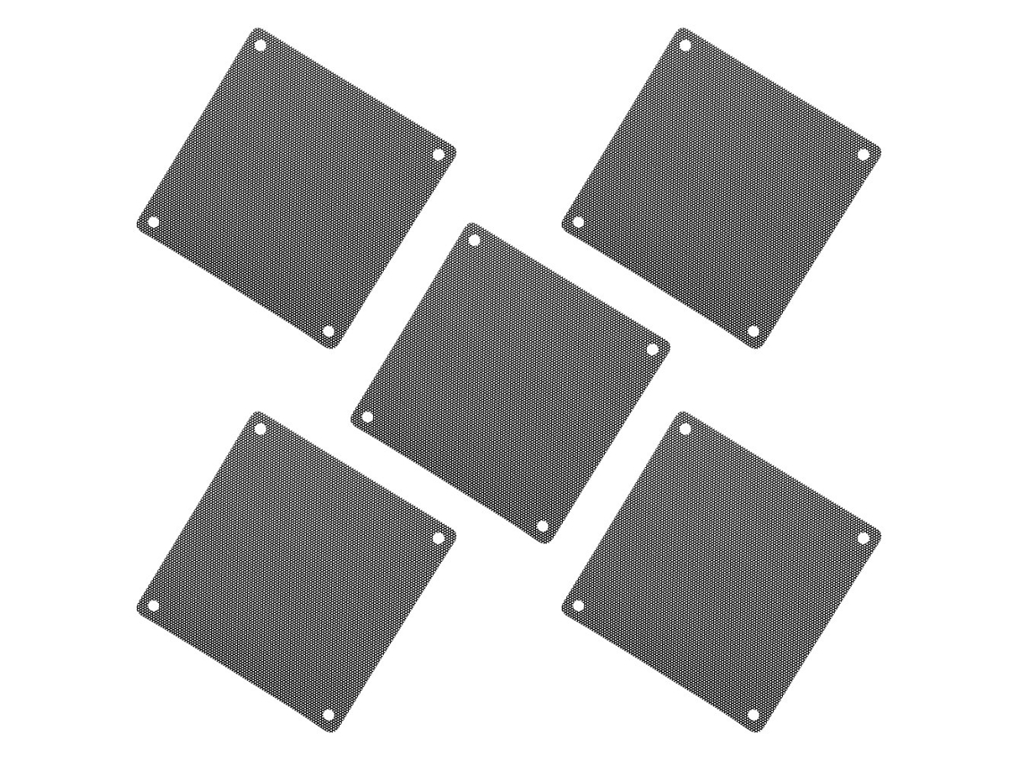Aetheria 5pcs Capa Anti poeira para Ventilador Pc 12x12cm Pvc Preto Proteção Dust Cover