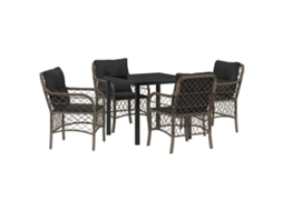 Maison Exclusive - Conjunto De Jantar Para Jardim 5 Pcs Cinzeto Vime Pe