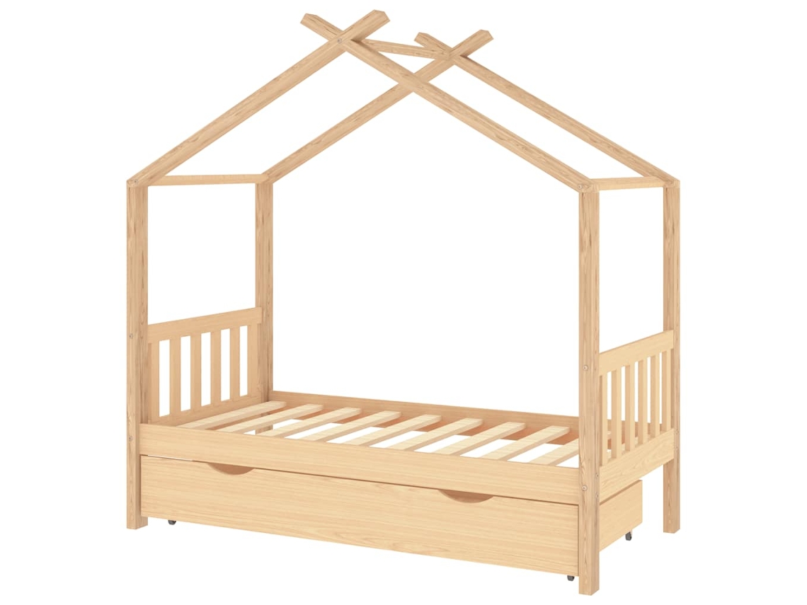 Kids Bed Frame, Kids Bed Frames Vidaxl Marrom Madeira De Pinho (80 X 160 Cm)