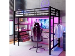 Cama Princesa Rosa 90x200cm Estofada com Pu, Led Controle Remoto Ge