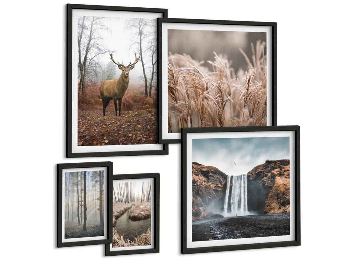 Conjunto De Pinturas Paisagens Da Natureza Selvagem Espelharte (5 Peças)