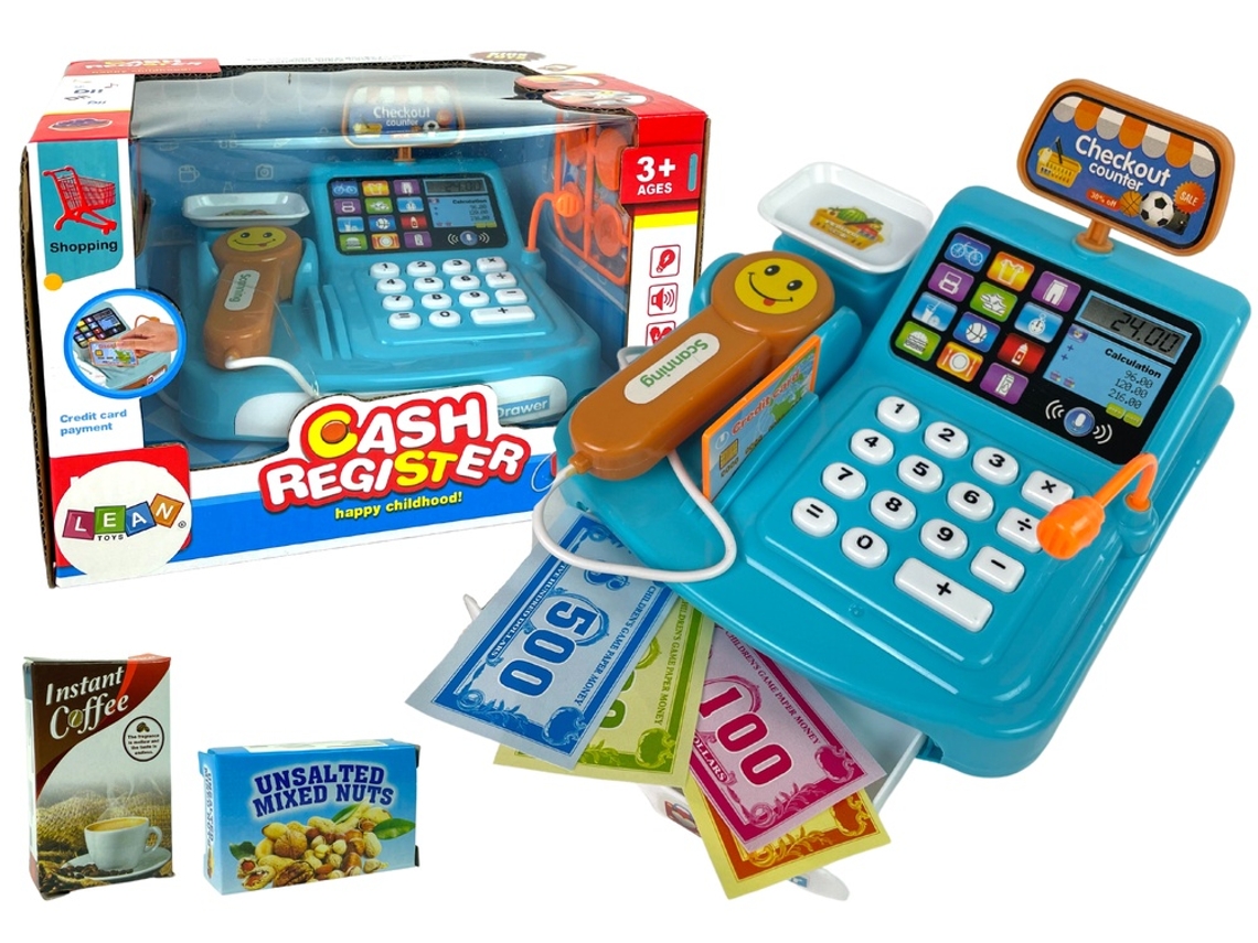 Caixa Registradora de Brinquedo com Scanner, Balança e Leitor de Cartões AQUAFORGE