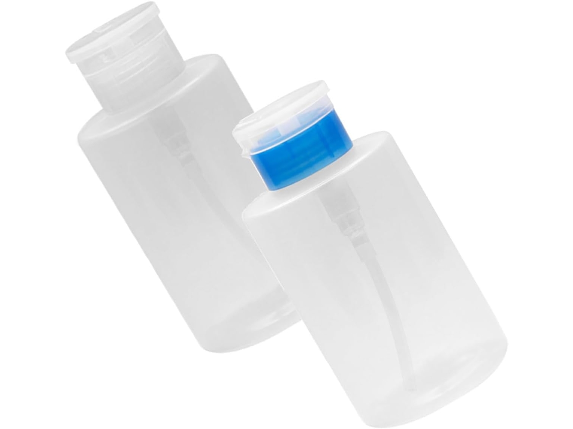 Conjunto De 2 Frascos De Manicure De 350ml Em Pp Com Prática Bomba Dosadora.