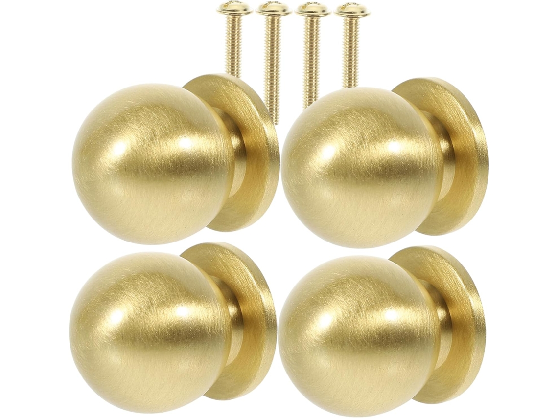 Gadpiparty Conjunto De 4 Puxadores Latão Para Armários Pequenos, Cômodas, Guarda Roupas E Móveis