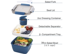 Ronjoe-caixa De Bento 1500ml Com 4 Compartimentos À Prova De Vazamento Microwavable