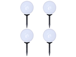 Conjunto 4 Iluminação jardim VIDAXL White Plastic