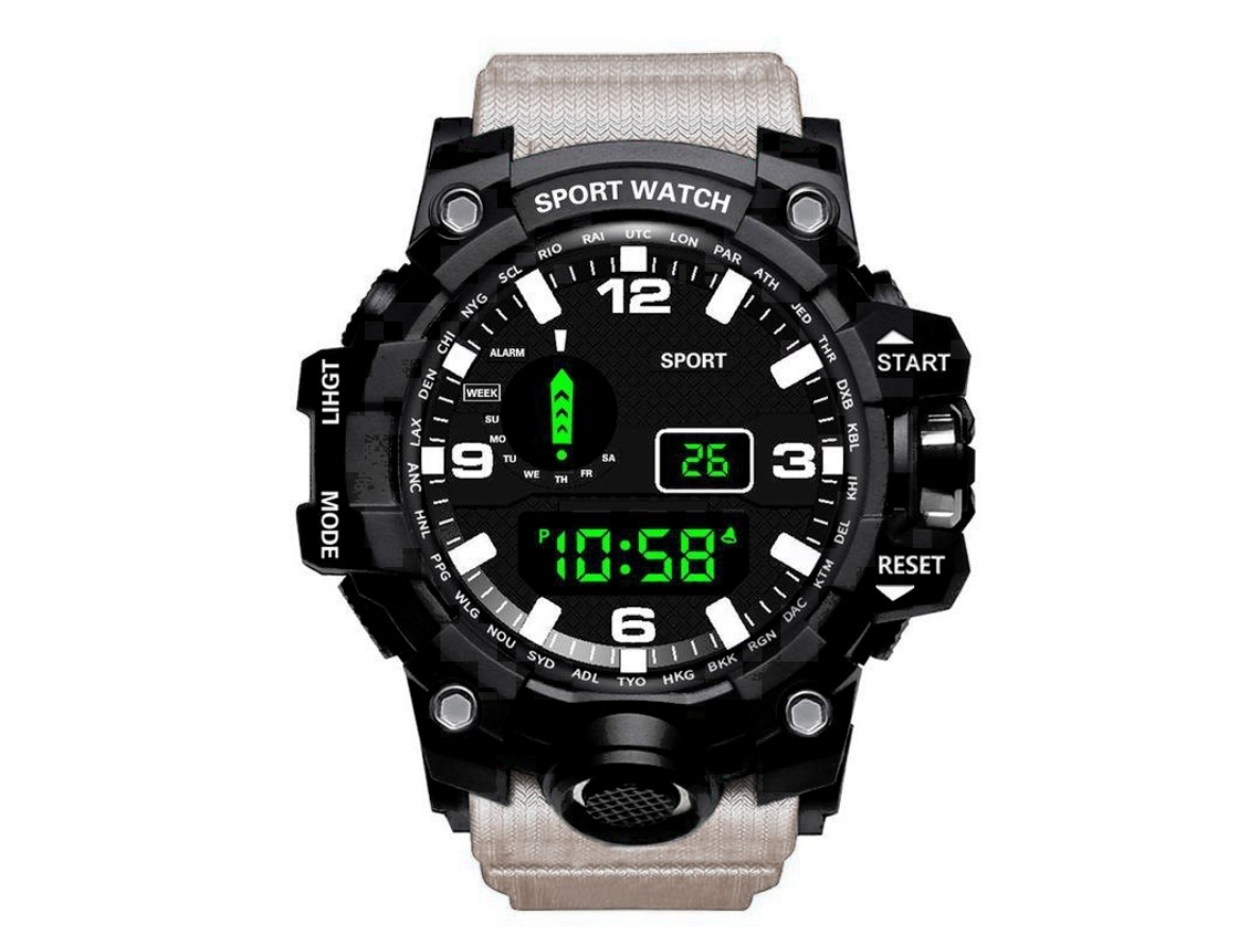 Relógio Digital Masculino (damasco), Relógio Esportivo Militar Multifuncional, À Prova D'água.