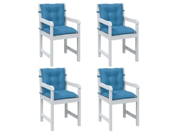 Vidaxl Almofadões Lombares P/ Cadeiras 4pcs Mesclado Tecido Azul