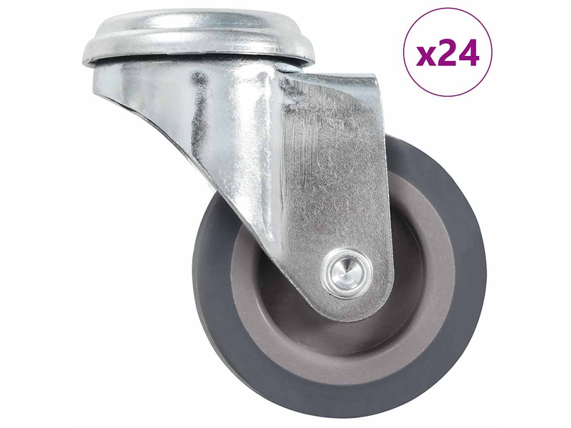 Vidaxl 24 Pcs Rodas Giratórias Com Furo Roscado 50 Mm