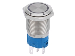 Interruptor Push Metal 16mm Branco Brilho 24v Sunflare