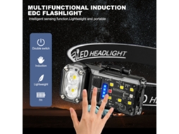 Black-bikight Sr06 Sensor Inteligente 700lm Farol Brilhante Multiusos 180º Led Rotativo Edc Clip Lanterna, Luz Azul Vermelha, Lâmpada De Trabalho Magn