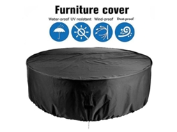 Fundas para Muebles de Exterior Impermeables para Mesa Redonda de Patio de Tela Resistente Uv Antidesgaste Antipolvo 142x68cm