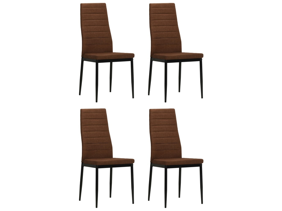 Vidaxl Cadeiras De Jantar 4 Pcs Tecido Castanho
