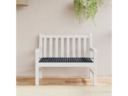 Vidaxl Almofadão P/ Banco Jardim 120x50x3cm Tecido Oxford Xadrez Preto