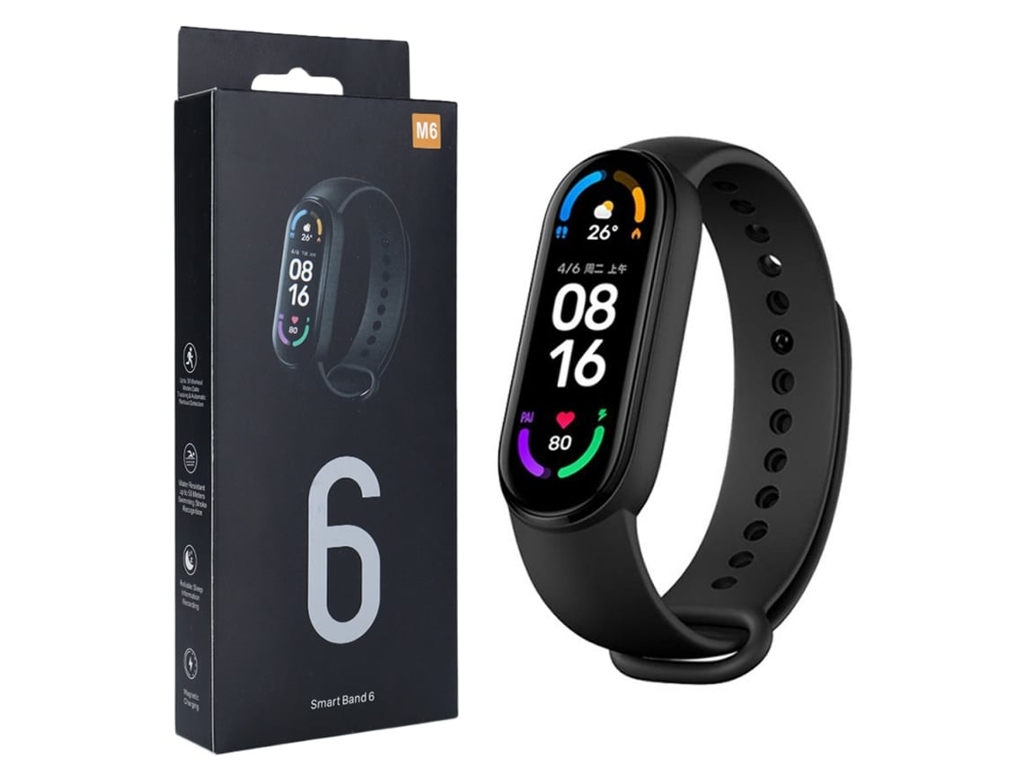 Smartwatch com Monitor de Atividades, Pulseira Substituível, Preto
