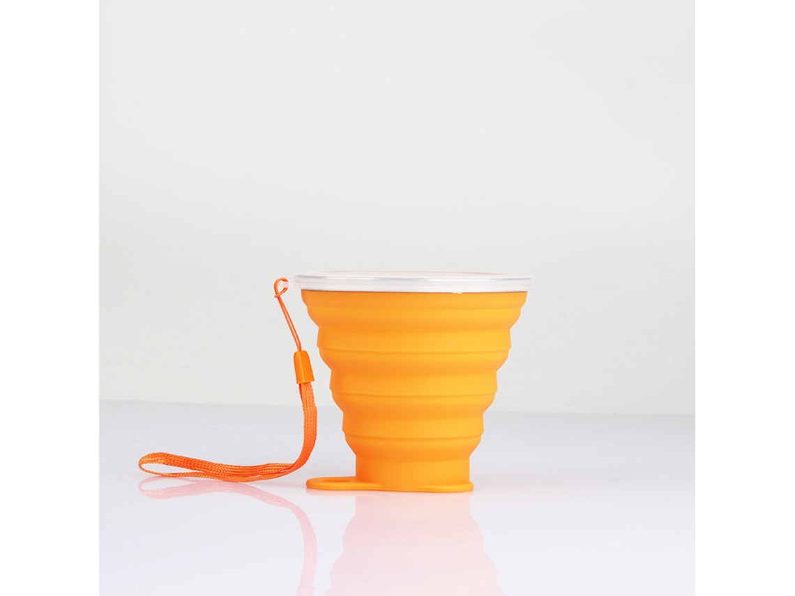 Garrafa de Água Infantil Dobrável de Silicone, Copo Telescópico, Ecológico MDUG (laranja)