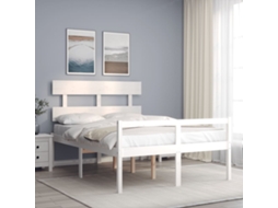 Vidaxl Cama Para Idosos Com Cabeceira 120x200 Cm Madeira Maciça Branco