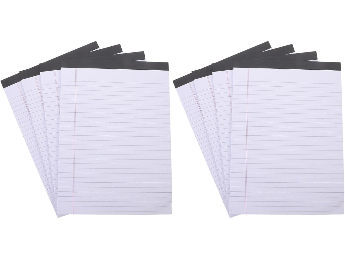 8 Peças Blocos-notas Jurídicos Em Linha Formato Legal Para Prêmio De Notas E Arquivamento Destacável E