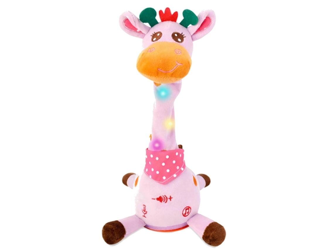 Pelúcia Girafa Dançante Ajustável Volume Boneca Cantora Presente Infantil Festas