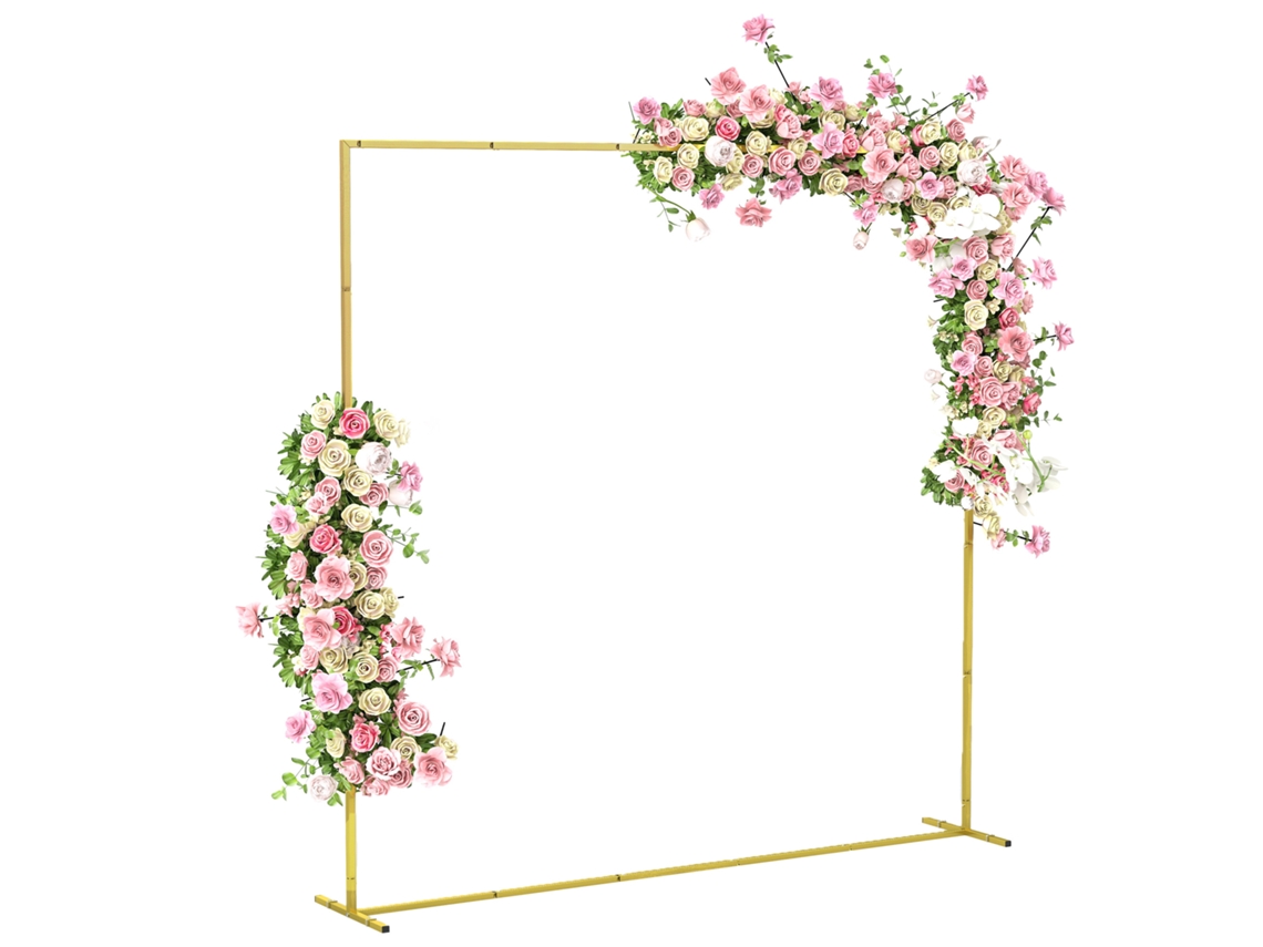 Arco de Jardim Metal Cor Dourado 200x40x200 cm Outsunny