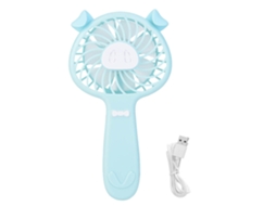 Ventilador Portátil Usb Recarregável 3 Velocidades Azul