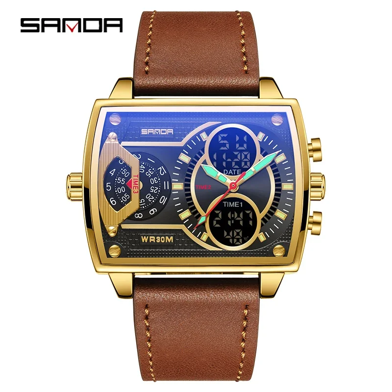 Relógio Eletrônico Masculino MDUG com visor duplo despertador luminoso esportivo resistência à água