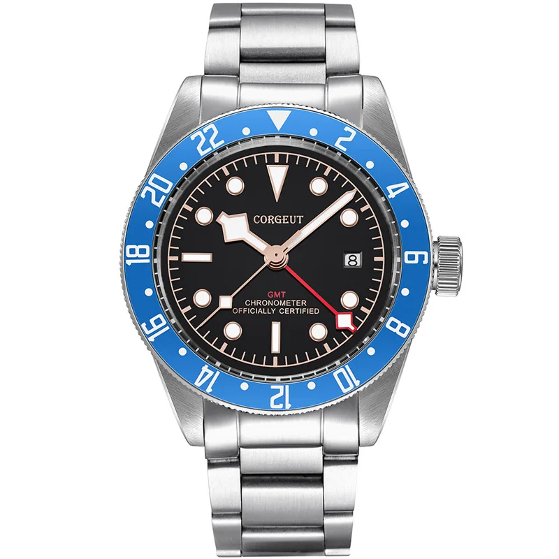(azul) Relógio Masculino Mecânico Automático De 41 Mm, Cristal De Safira.