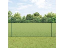 Vidaxl Cerca De Arame Soldado Com Postes 10 X 1,6 M Verde Malha