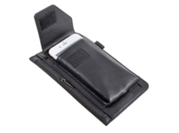 Coldre De Cinto Vertical Haier Elegance E11 Couro Sintético Preto Bolso Com Zíper Preto Brilvibera