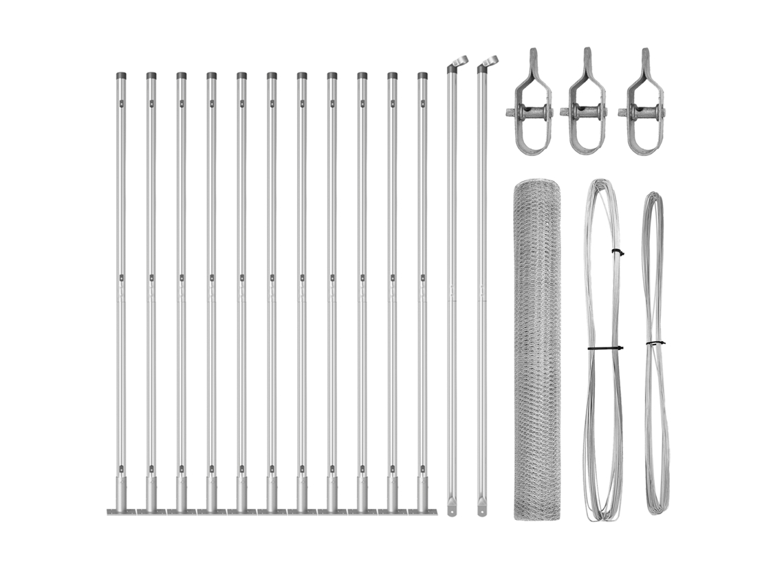 Conjunto 1 Poste De Cerca Vidaxl Prateado Aço (25 X 1,2 M)