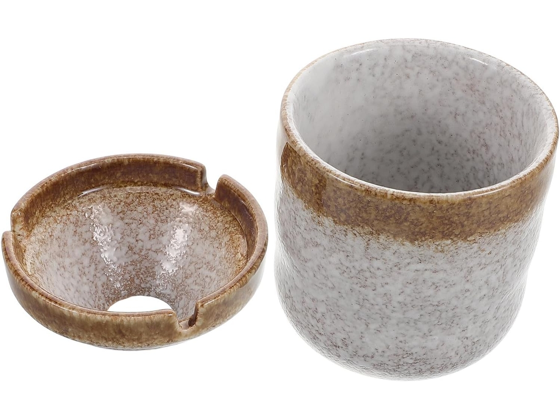 Cinzeiro Moderno Cerâmica Design Retrô Japonês Chinês Formato Funil Prova Vento Decorativo Varanda Restaurante GOKOCO