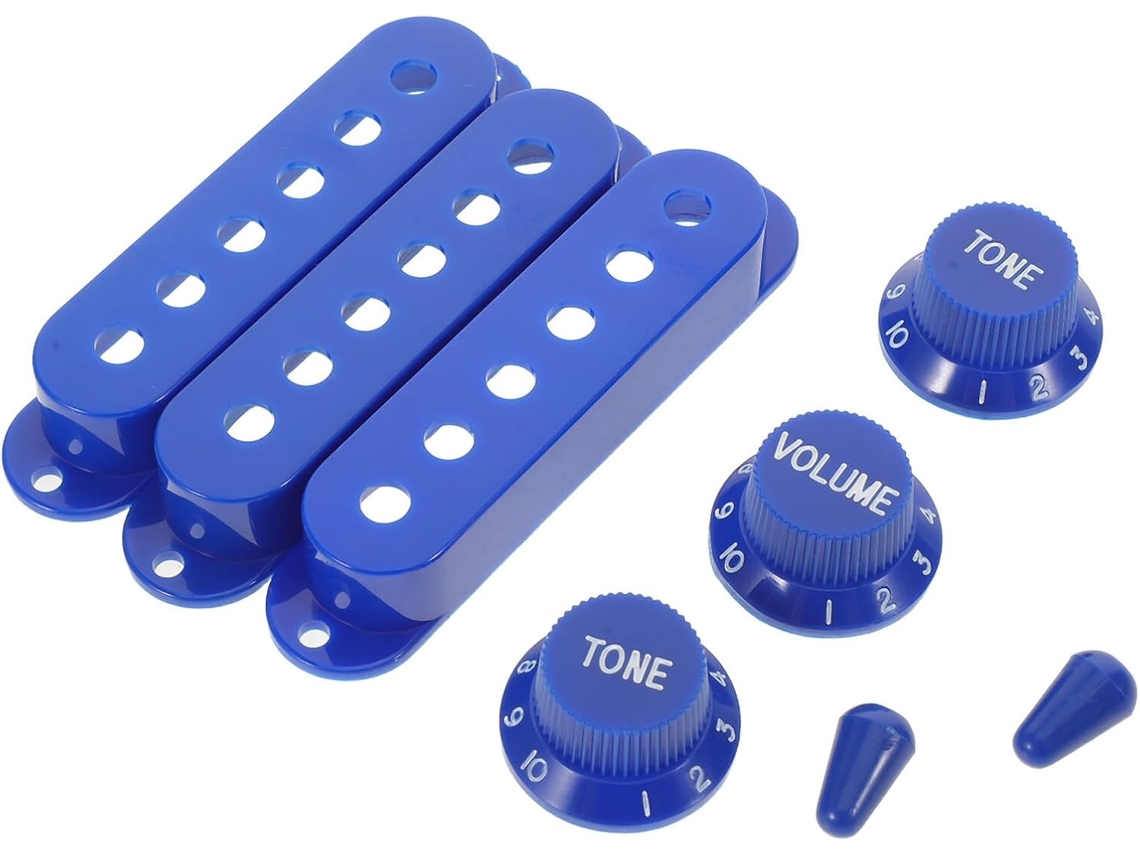 Conjunto De Capas Para Captadores De Guitarra, Proteção Profissional E Encaixe Perfeito Na Cor Azul, Kit Com 8 Peças