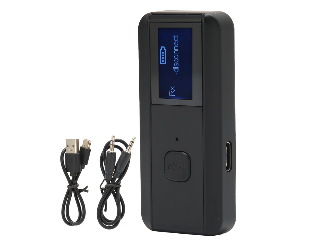 Adaptador de áudio Bluetooth 5.0 2 em 1 com tela LCD, transmissor/receptor sem fios C29 para múltiplos dispositivos