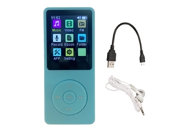 Reprodutor Mp4 Portátil Com Cartão De Memória Suporta Tela Lcd 1.8 Polegadas Ultra Fino Para Estudantes Azul