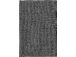 Tapete Antiderrapante - Combinado em Conjunto - Chenille Lavado - Para Chuveiro, Banho E Vaso Sanitário - Cinza Escuro - 50x80 Cm