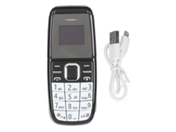 Mali telefone Mini Botão Desbloqueado Dual Sim 2g Gsm Baixa Radiação Reprodutor de Música com Alterador de Voz Menor Telefone Móvel Preto