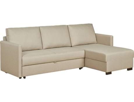 Sofá DORMUS Sydney 3L+Chaise c/cama (Bege - Reversivel Lado Direito Esquerdo)