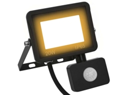Vidaxl Projetor C/ Iluminação Led E Sensor 20 W Branco Quente