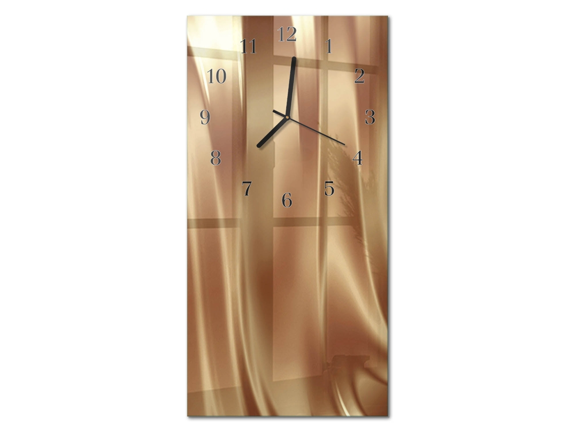 Relógio De Parede De Vidro Ouro Espelharte (30x60 Cm)