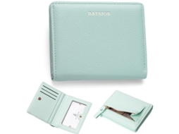 Portefólio Feminino Pequeno - Couro Pu Suave - Muitos Bolsos - Carteira De Crédito - Janela Do Id - Fechamento De Moedas Com Cadeado - Portefólio Femi