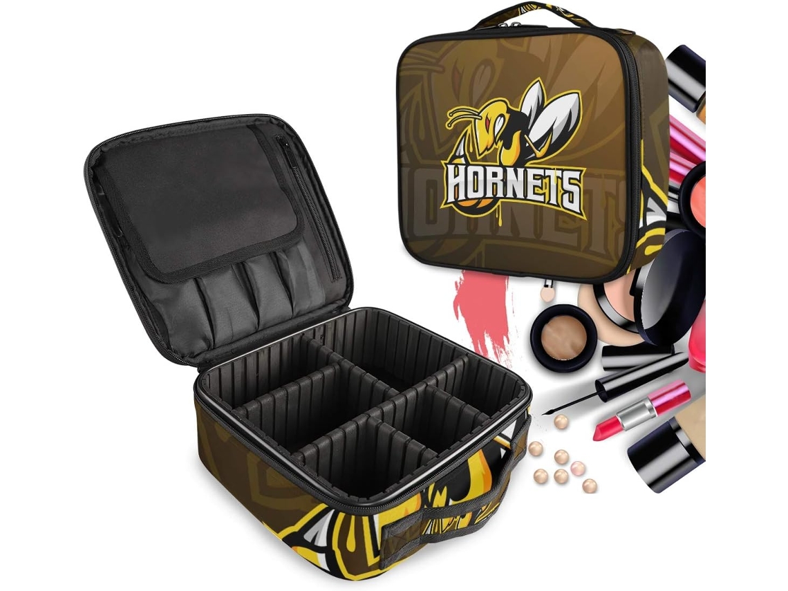 Nécessaire Golden Bee Hornet para Maquiagem com Divisórias Removíveis Tecido Resistente Viagens | S/MARCA