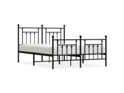 Bed Frame, Bed Frames Vidaxl Preto Aço (140 X 200 Cm)