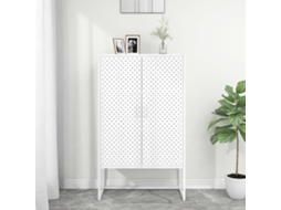 Vidaxl Aparador Alto 80x35x135 Cm Aço Branco